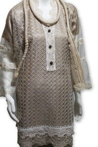 D13 Pakistani Indian Women Embroidered Organza Formal Dress