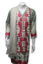 D09 Pakistani Indian Women Embroidered Organza Formal Dress