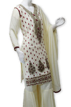 Party Wear Chiffon Dress With Gharara Pants Pakistani Indian Styles