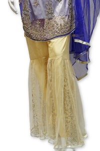 Fancy Net 3 Pcs Gharara Suit Party Wear Pakistani Indian Style