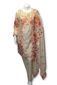 E02Pakistani Indian 3 Pc Party Wear Chiffon Dress