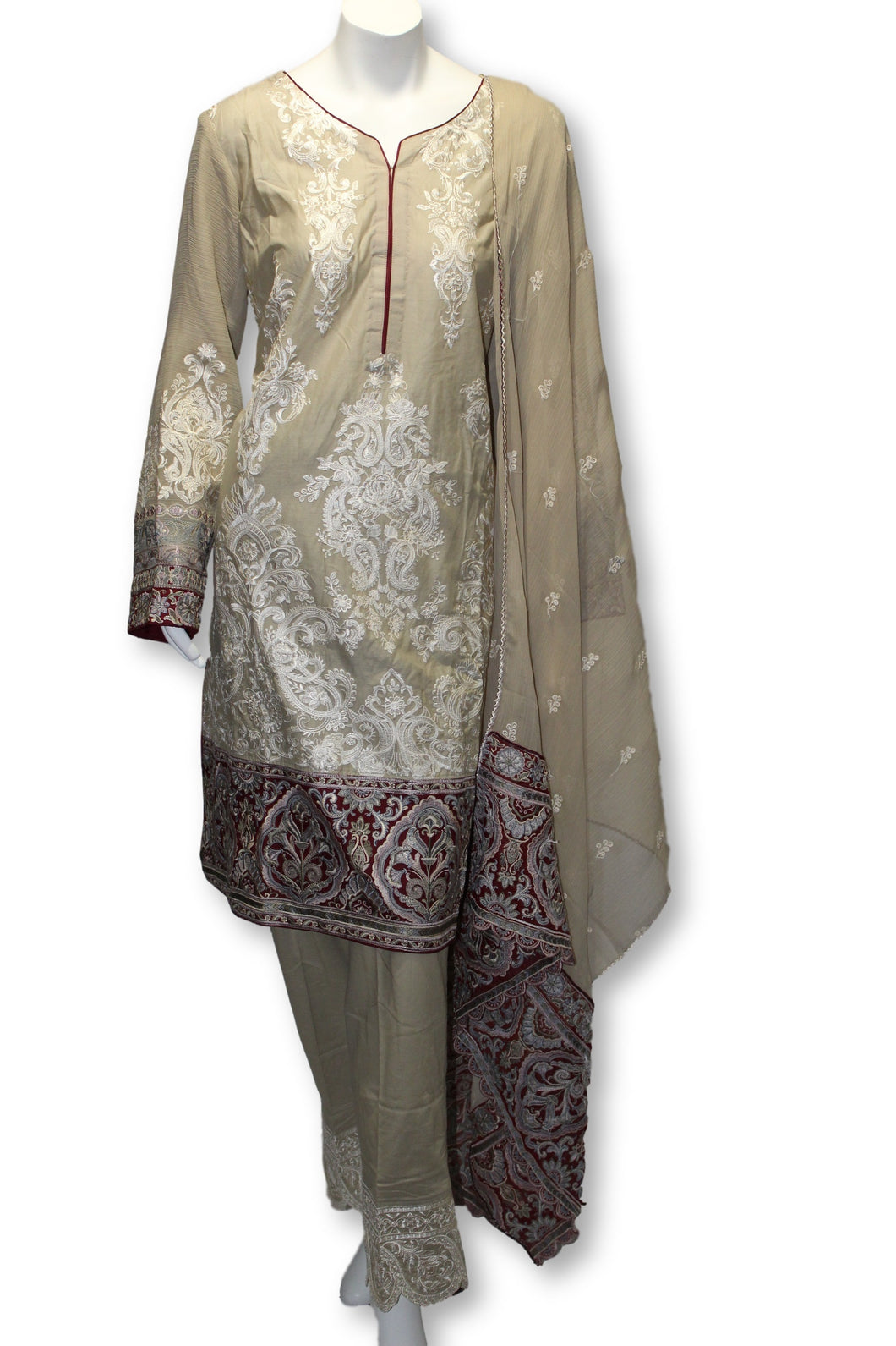 E34  Pakistani Indian 3 Pc Party Wear Lawn Dress