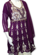 E15 Pakistani Indian 3 Pc Party Wear Peplum Chiffon Dress