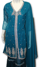 E16 Pakistani Indian 3 Pc Party Wear  Chiffon Dress