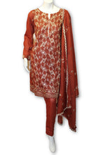 03 Pakistani Indian Fine Design Chicken Embroidered 3 Pcs Suit
