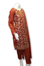 03 Pakistani Indian Fine Design Chicken Embroidered 3 Pcs Suit