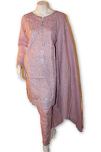 02 Pakistani Indian Fine Design Chicken Embroidered 3 Pcs Suit