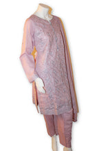02 Pakistani Indian Fine Design Chicken Embroidered 3 Pcs Suit