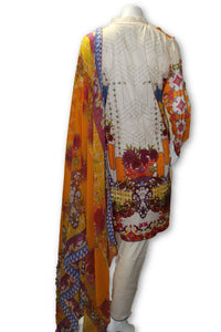 A01 Pakistani Indian Fine Design 3 Pcs Embroidered  Lawn Suit
