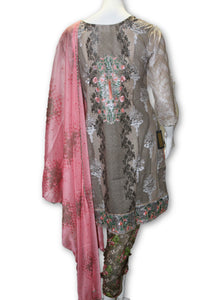 A02 Pakistani Indian Fine Design 3 Pcs Embroidered  Lawn Suit
