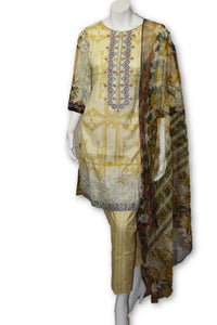 A03 Pakistani Indian Fine Design 3 Pcs Embroidered  Lawn Suit