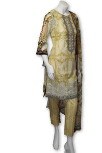A03 Pakistani Indian Fine Design 3 Pcs Embroidered  Lawn Suit