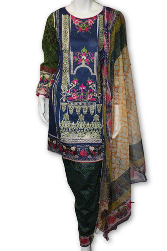 A05 Pakistani Indian Fine Design 3 Pcs Embroidered  Lawn Suit