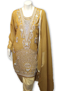 Party Wear Chiffon Dress With Tulip Pants Pakistani Indian Style