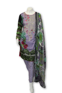 A09 Pakistani Indian Fine Design 3 Pcs Embroidered  Lawn Suit