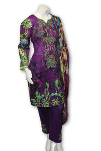 A12  Pakistani Indian Fine Design 3 Pcs Embroidered  Lawn Suit
