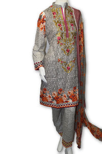A16    Pakistani Indian Fine Design 3 Pcs Embroidered  Lawn Suit