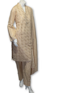 08 Pakistani Indian Fine Design Chicken Embroidered 3 Pcs Suit