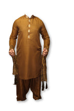 F26  Pakistani Indian Men Fine Design 3 Pcs Fancy Shalwar Kameez With Stole