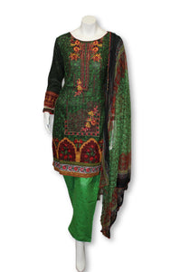 A22 Pakistani Indian Fine Design 3 Pcs Embroidered  Lawn Suit