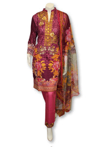 A26 Pakistani Indian Fine Design 3 Pcs Embroidered  Lawn Suit