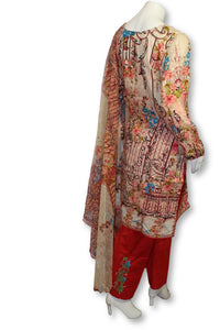 A27 Pakistani Indian Fine Design 3 Pcs Embroidered  Lawn Suit