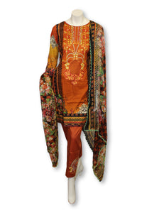 A30 Pakistani Indian Fine Design 3 Pcs Embroidered  Lawn Suit