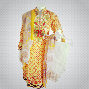 Pakistani Indian Women 3 Pieces Embroidered Khaddar Dress